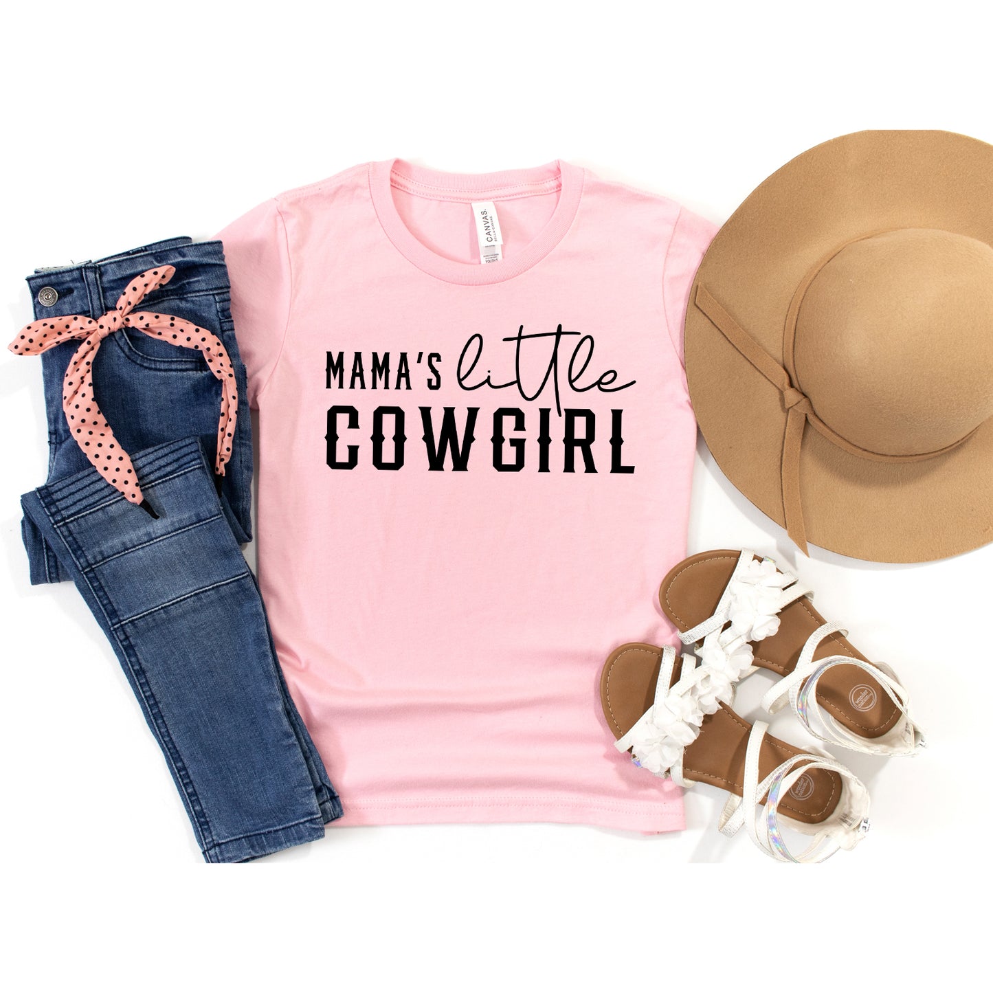 Mama's Little Cowgirl | Toddler Short Sleeve Crew Neck