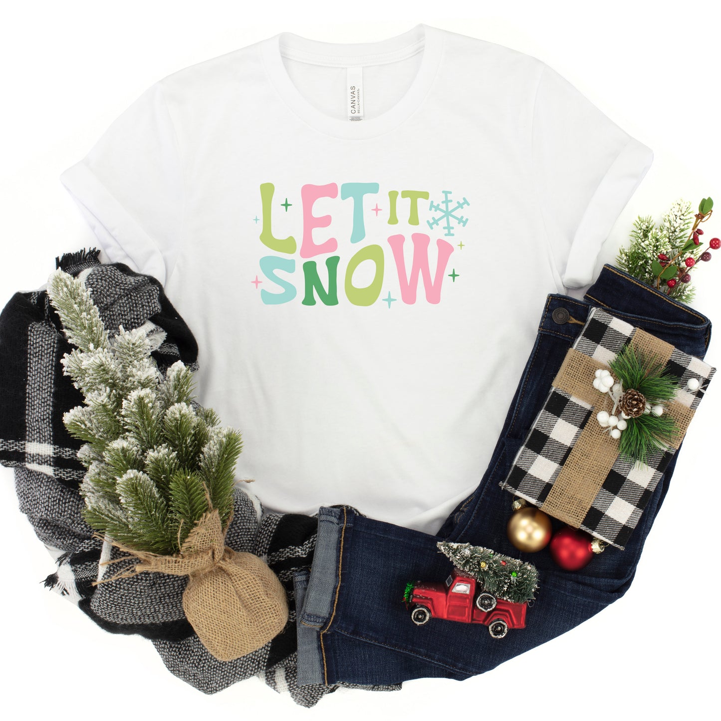 Let It Snow Colorful | Toddler Short Sleeve Graphic Tee