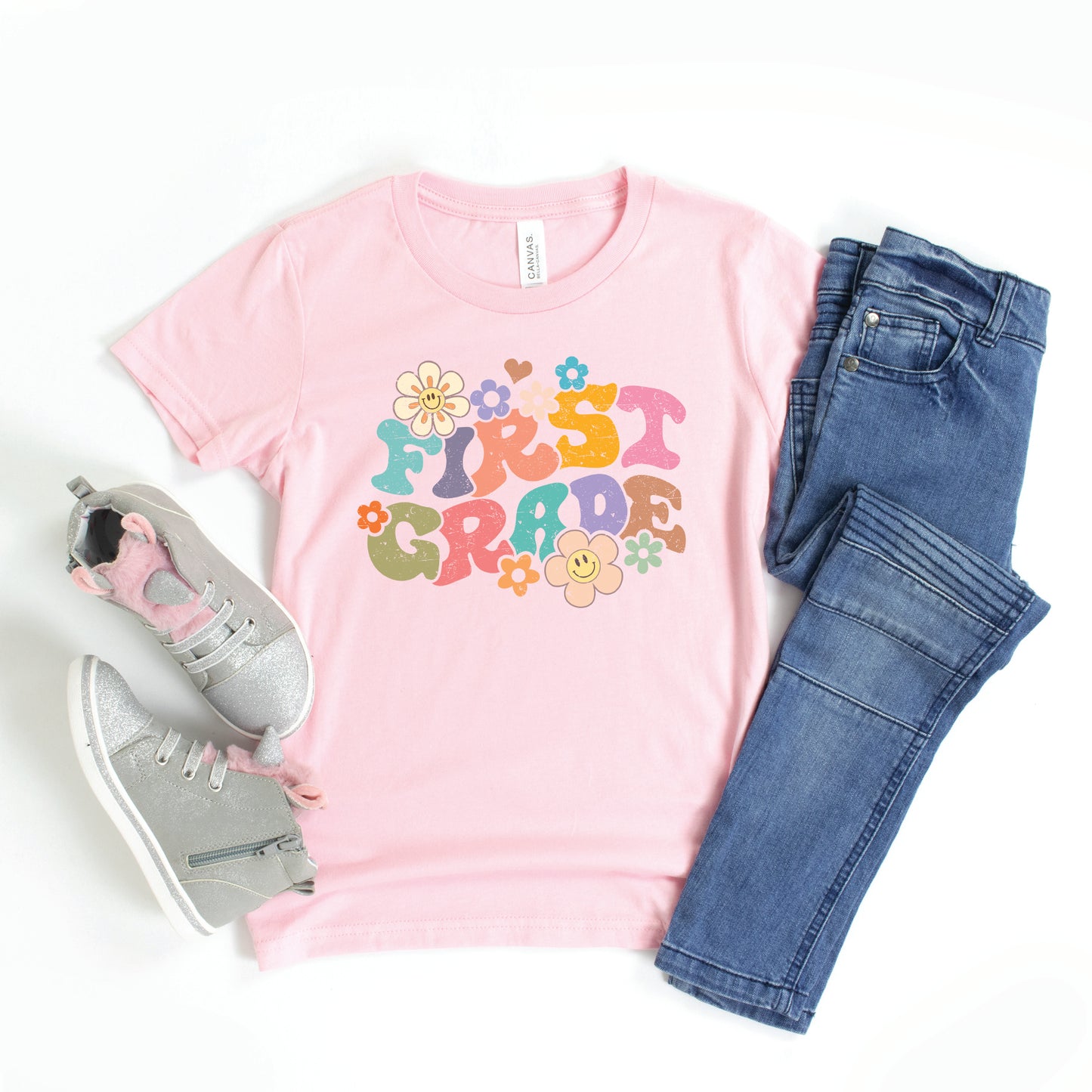First Grade Flowers | Youth Graphic Short Sleeve Tee