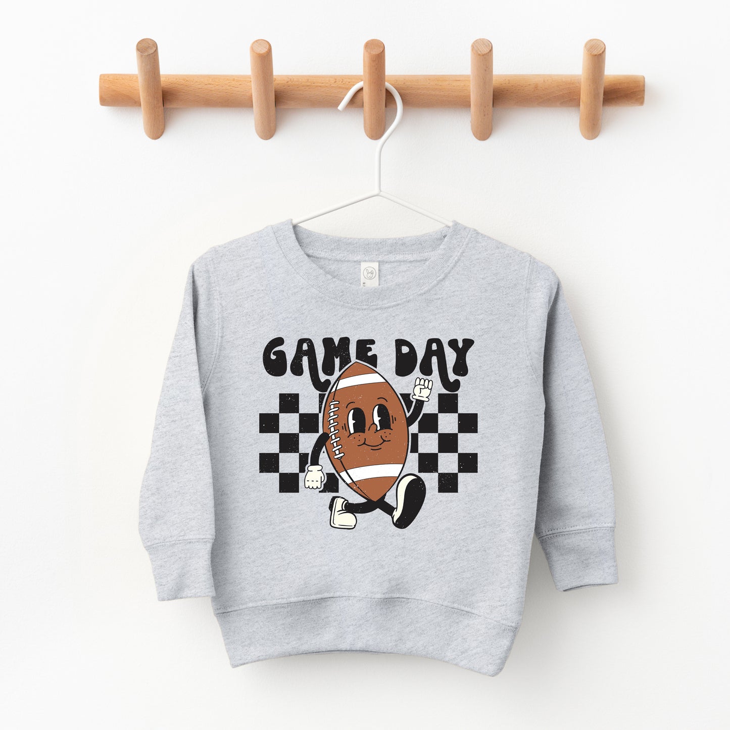 Football Game Day Checkered | Toddler Graphic Sweatshirt