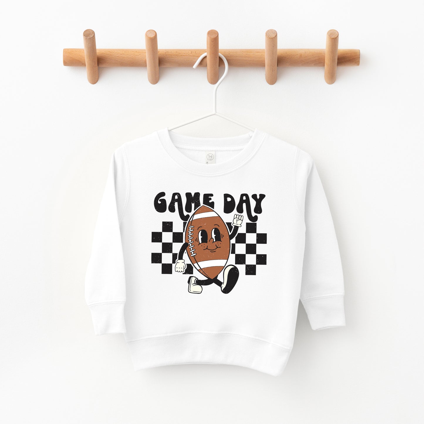 Football Game Day Checkered | Toddler Graphic Sweatshirt