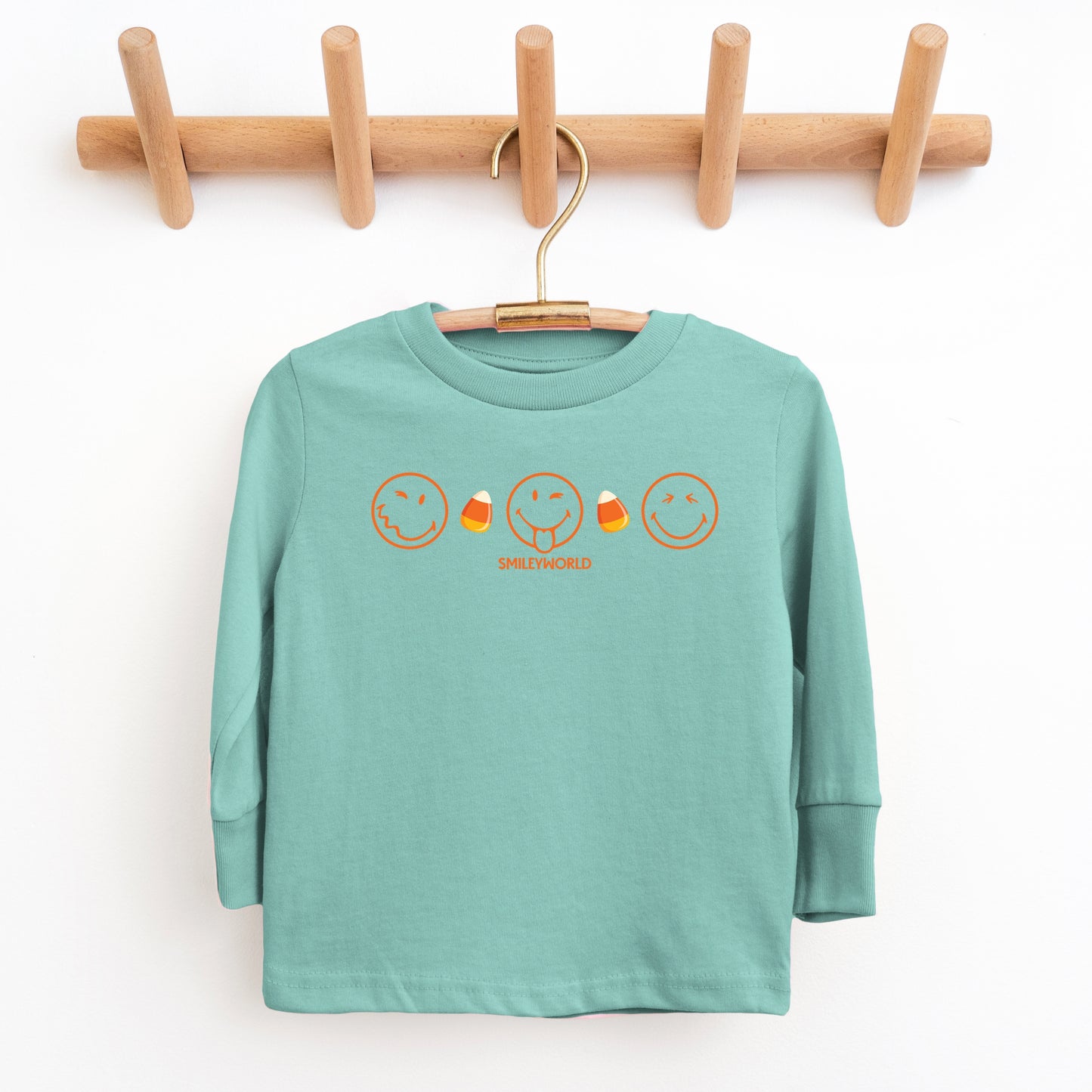 SmileyWorld Candy Corn Outlines - Toddler Long Sleeve Graphic Tee and Youth Long Sleeve Graphic T-Shirt