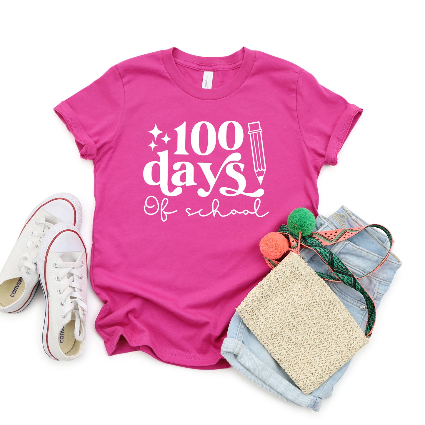 100 Days Of School Pencil | Youth Graphic Short Sleeve Tee