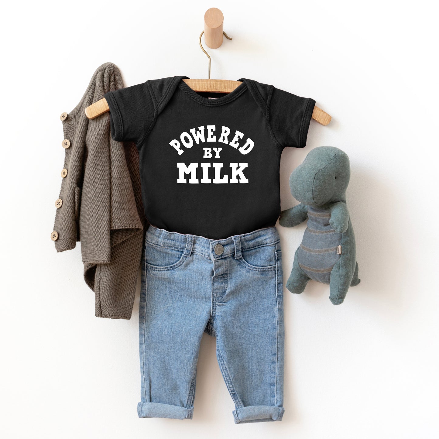Powered By Milk | Baby Graphic Short Sleeve Onesie