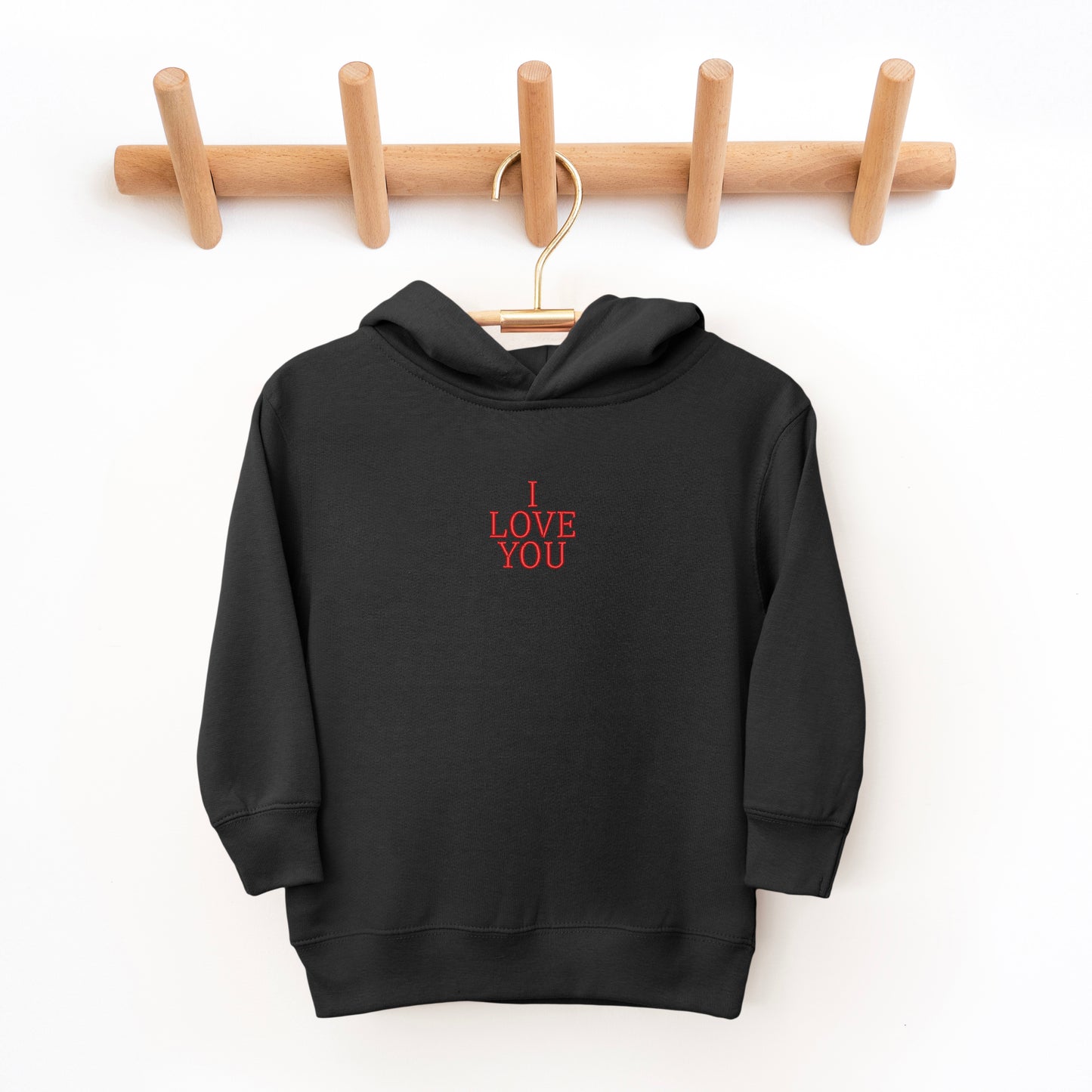 Embroidered I Love You Words | Toddler Graphic Hoodie
