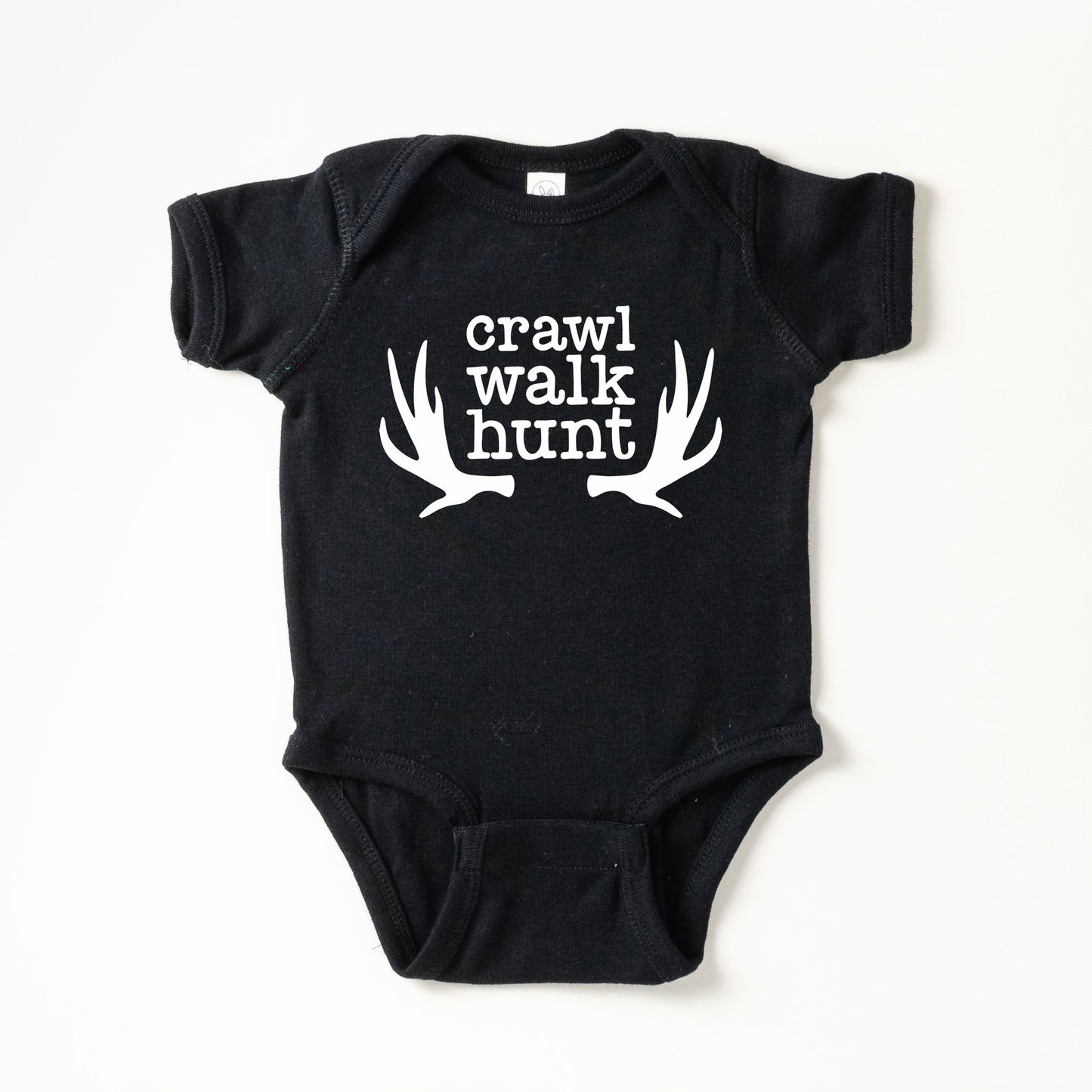 Crawl Walk Hunt | Baby Graphic Short Sleeve Onesie