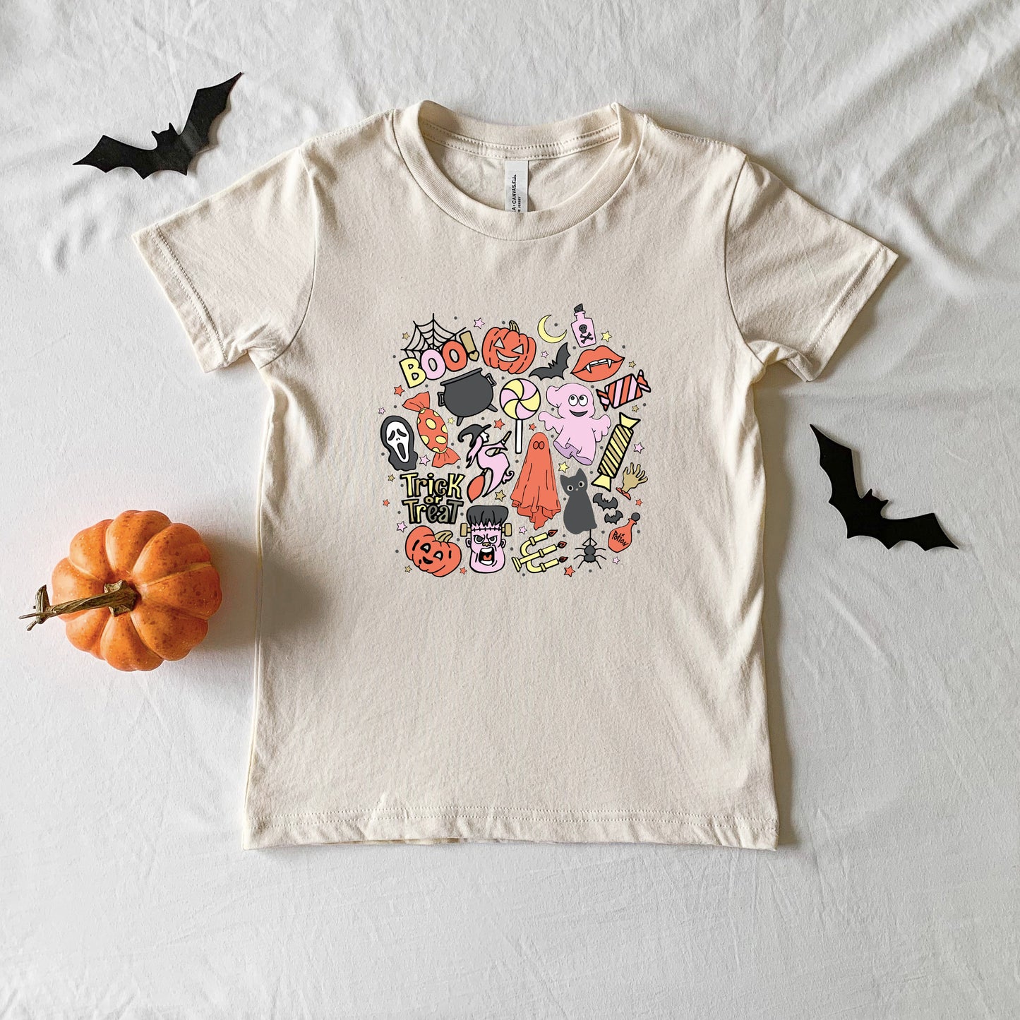 Halloween Doodle Collage | Toddler Graphic Short Sleeve Tee