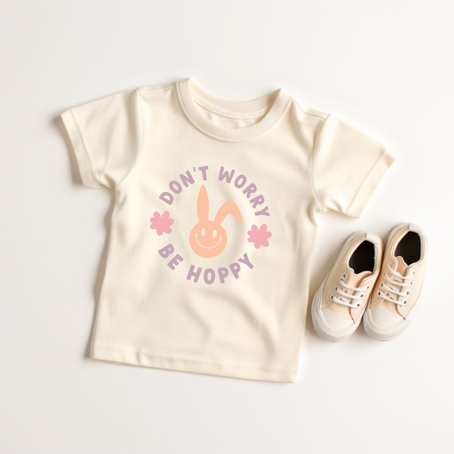 Don't Worry Be Hoppy Bunny| Youth Graphic Short Sleeve Tee