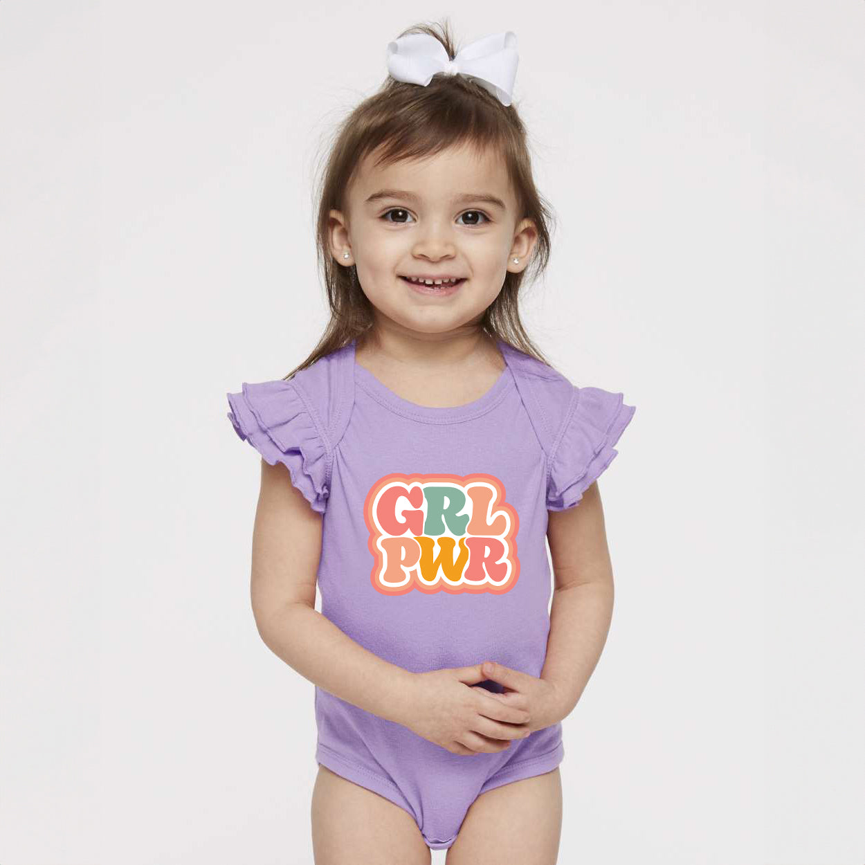 Girl Power Retro | Baby Graphic Flutter Sleeve Onesie