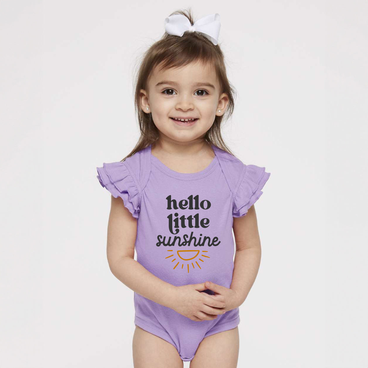 Hello Little Sunshine | Baby Graphic Flutter Sleeve Onesie