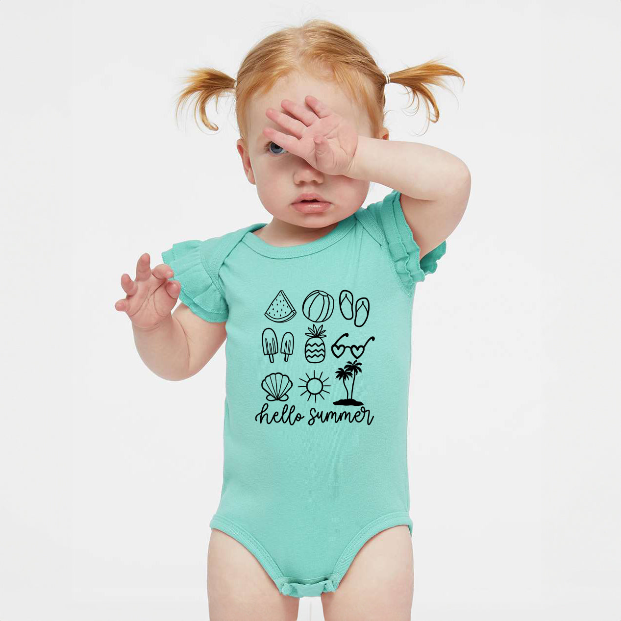 Hello Summer Chart | Baby Graphic Flutter Sleeve Onesie