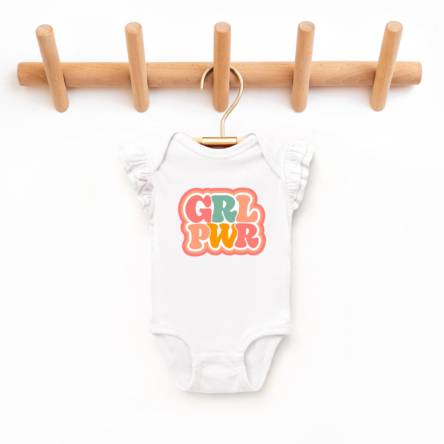 Girl Power Retro | Baby Graphic Flutter Sleeve Onesie