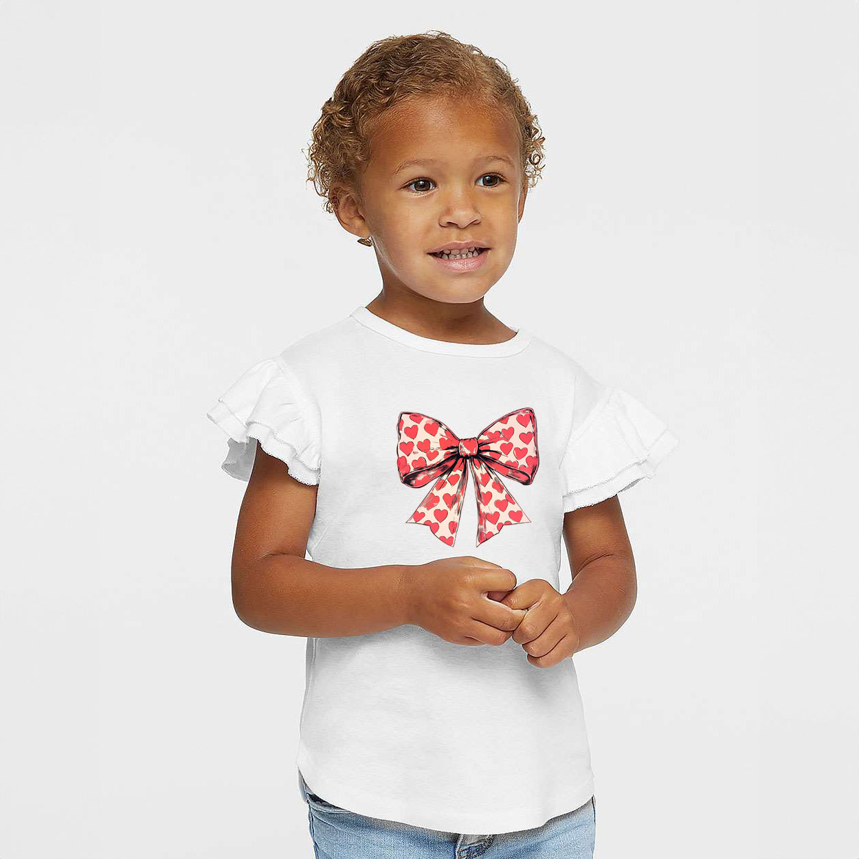 Coquette Hearts | Toddler Graphic Flutter Sleeve Tee