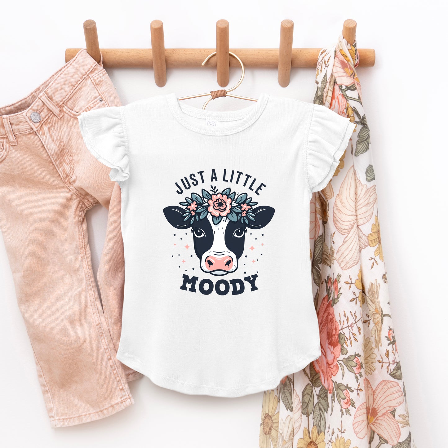A Little Moody | Toddler Graphic Flutter Sleeve Tee