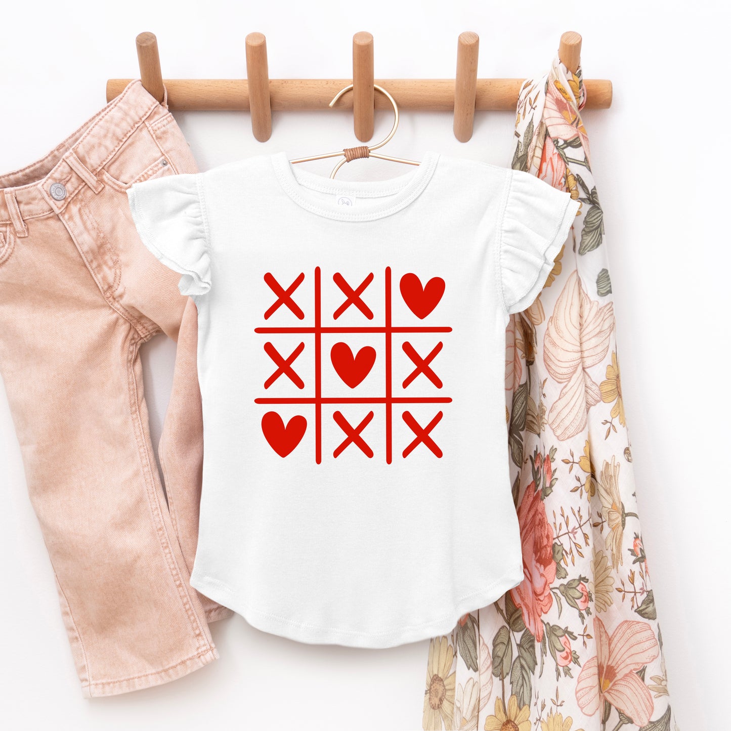 Tic Tac Heart | Toddler Graphic Flutter Sleeve Tee