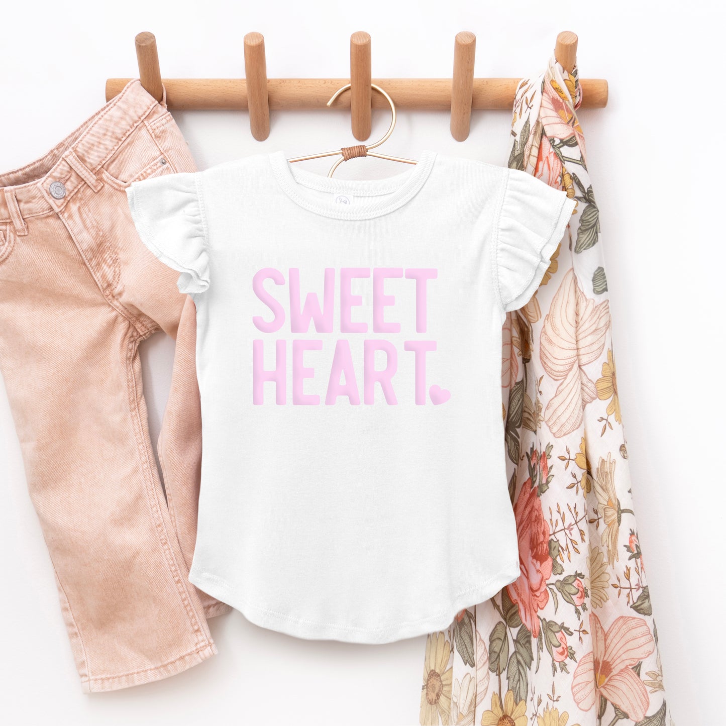 Sweetheart Puff Print | Toddler Graphic Flutter Sleeve Tee