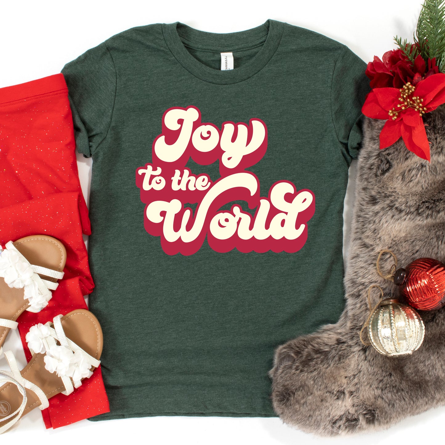 Retro Joy To The World | Youth Graphic Short Sleeve Tee