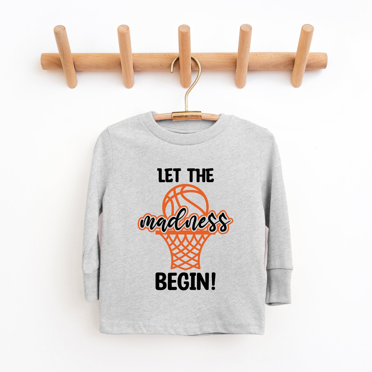 Basketball Madness Hoop | Toddler Graphic Long Sleeve Tee