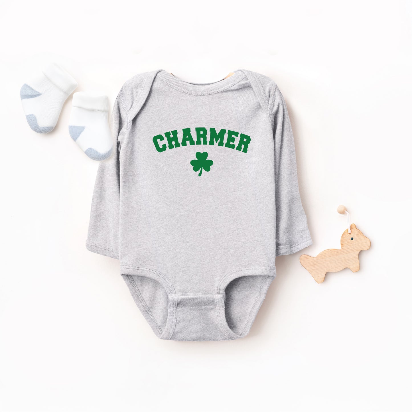 Charmer Clover | Baby Graphic Long Sleeve Onesie