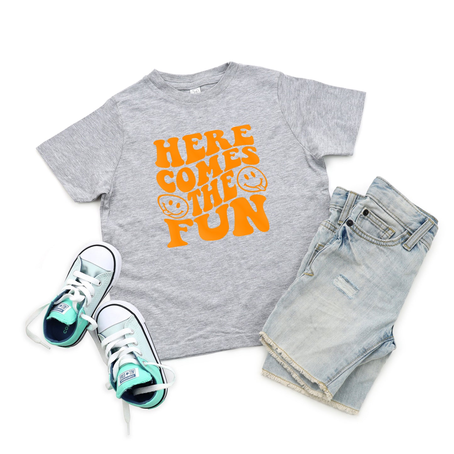 Here Comes The Fun Puff Print | Toddler Graphic Short Sleeve Tee