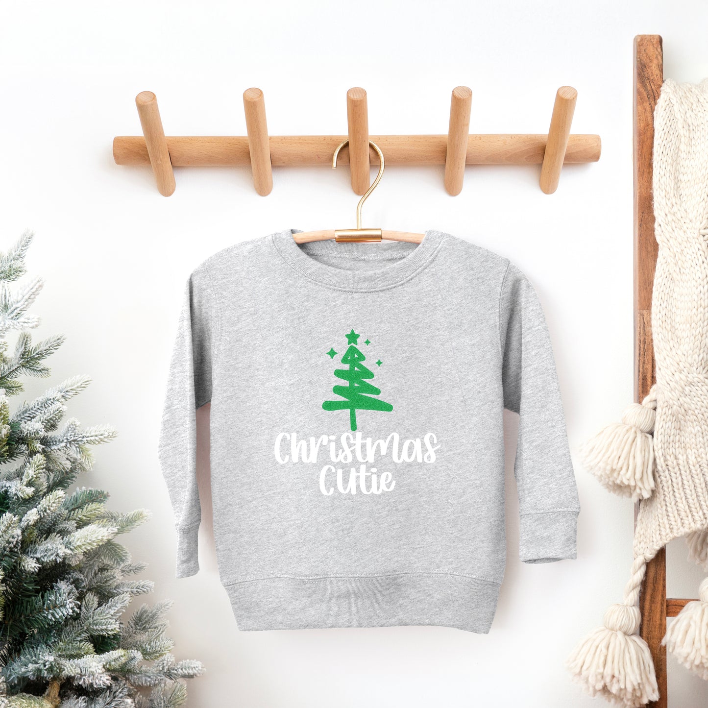 Christmas Cutie Tree Glitter | Toddler Graphic Sweatshirt