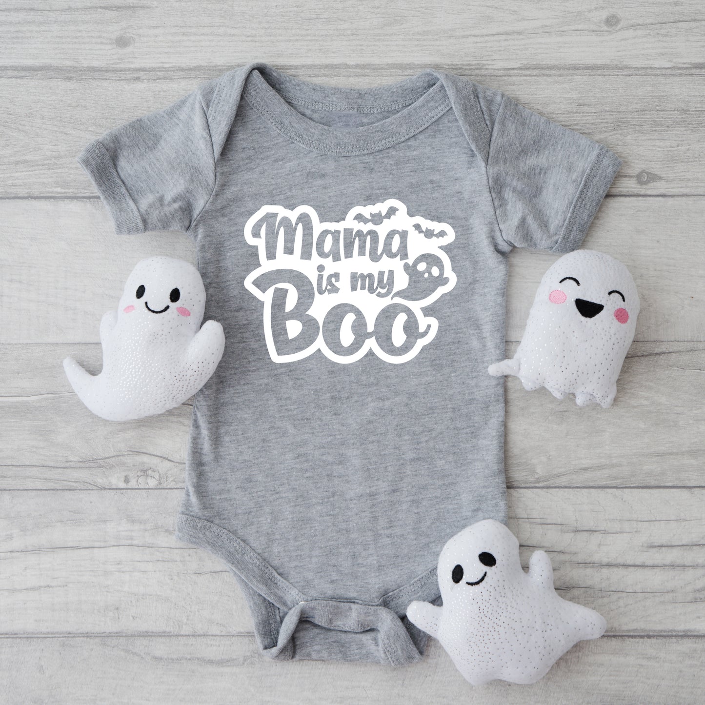 Mama Is My Boo Ghost | Baby Graphic Short Sleeve Onesie