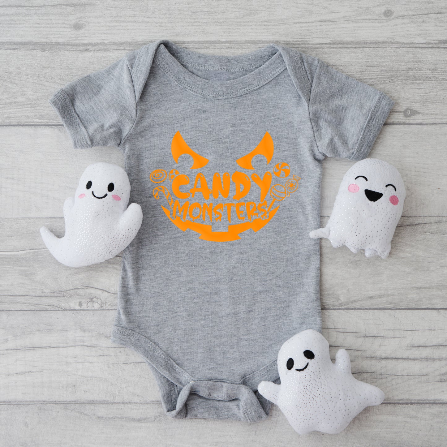 Candy Monster Puff Print | Baby Graphic Short Sleeve Onesie