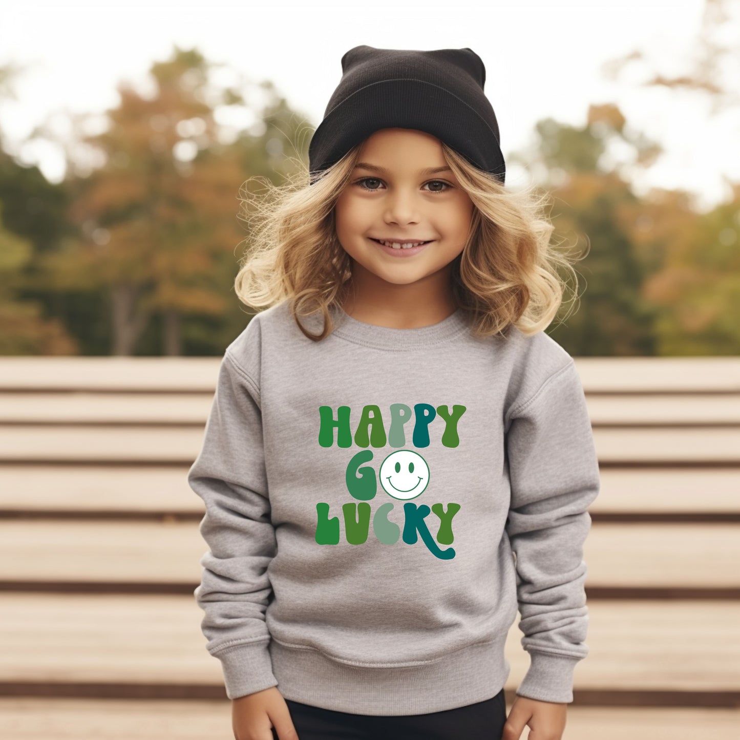 Happy Go Lucky Smiley Face | Toddler Graphic Sweatshirt