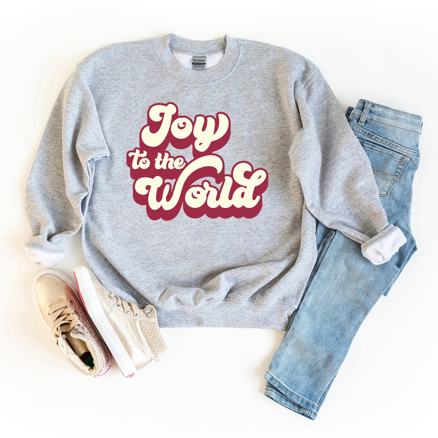 Retro Joy To The World | Youth Graphic Sweatshirt