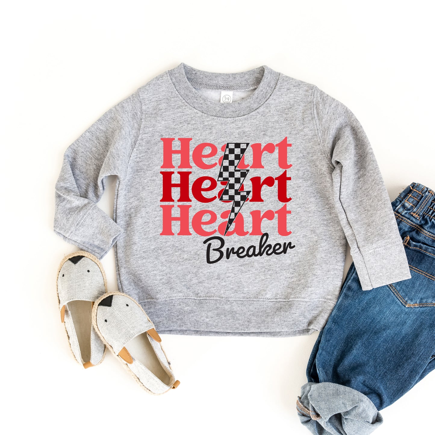 Heart Breaker Checkered Bolt | Toddler Graphic Sweatshirt