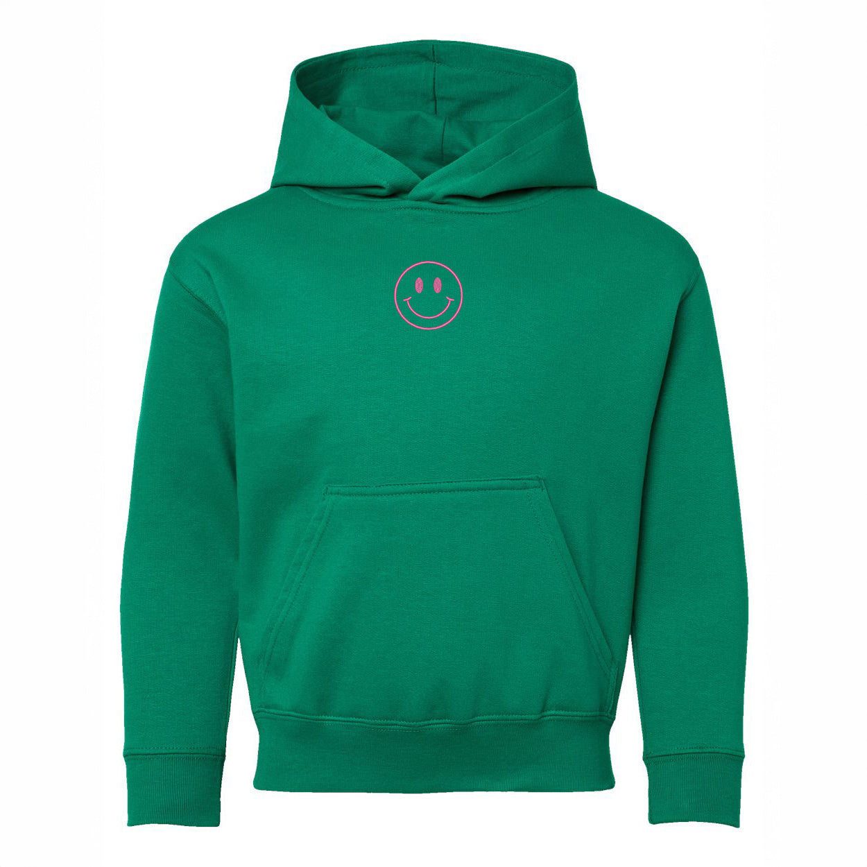 Embroidered Smiley Face Outline | Youth Graphic Hoodie