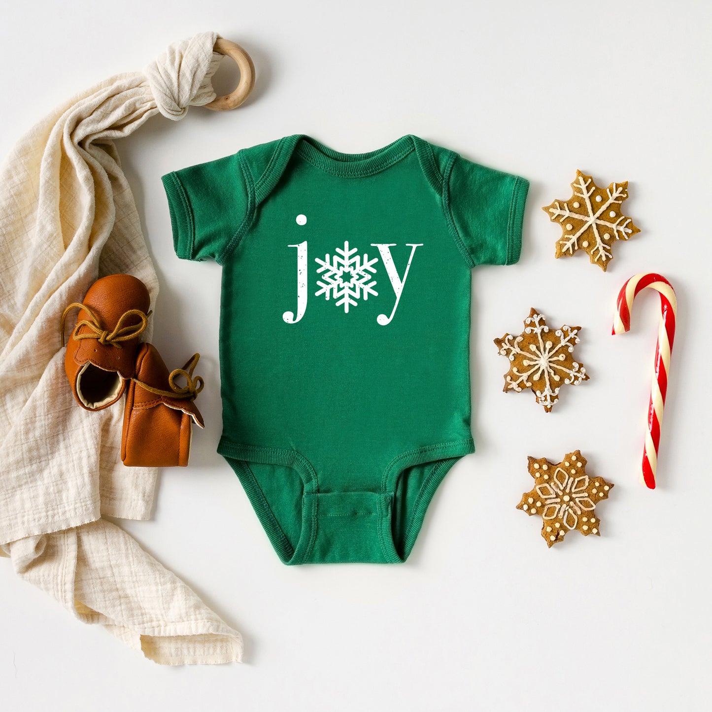Joy Snowflake | Baby Graphic Short Sleeve Onesie