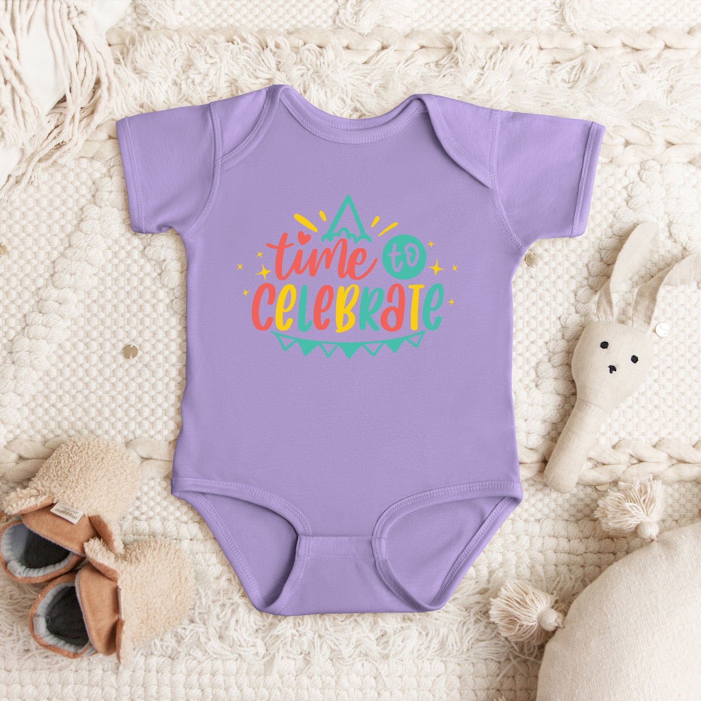 Time To Celebrate | Baby Graphic Short Sleeve Onesie