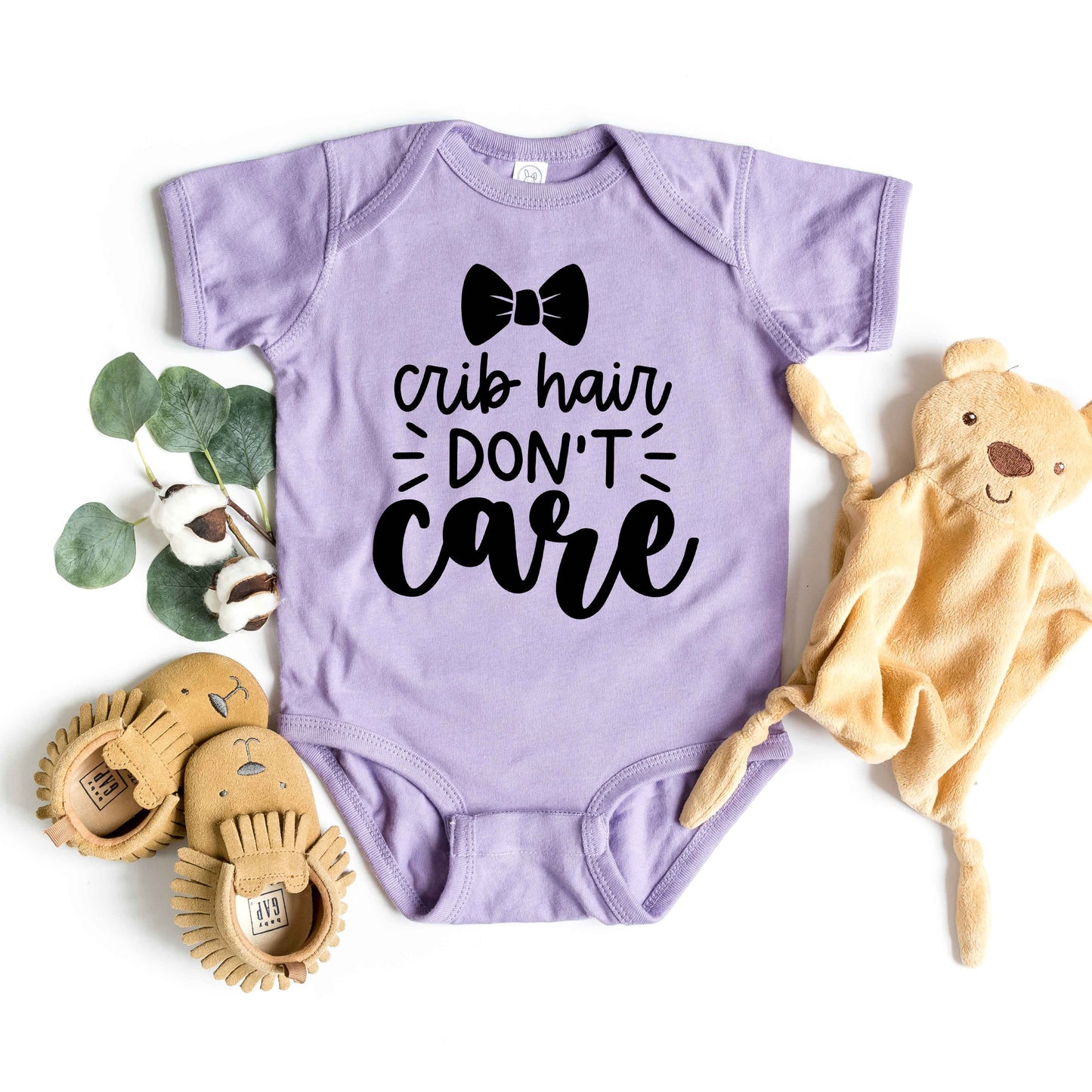 Crib Hair Don't Care | Baby Graphic Short Sleeve Onesie