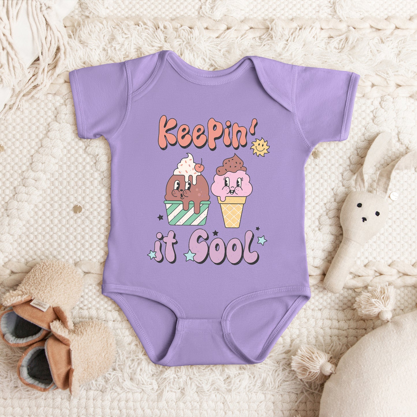 Keepin' It Cool Ice Cream | Baby Graphic Short Sleeve Onesie