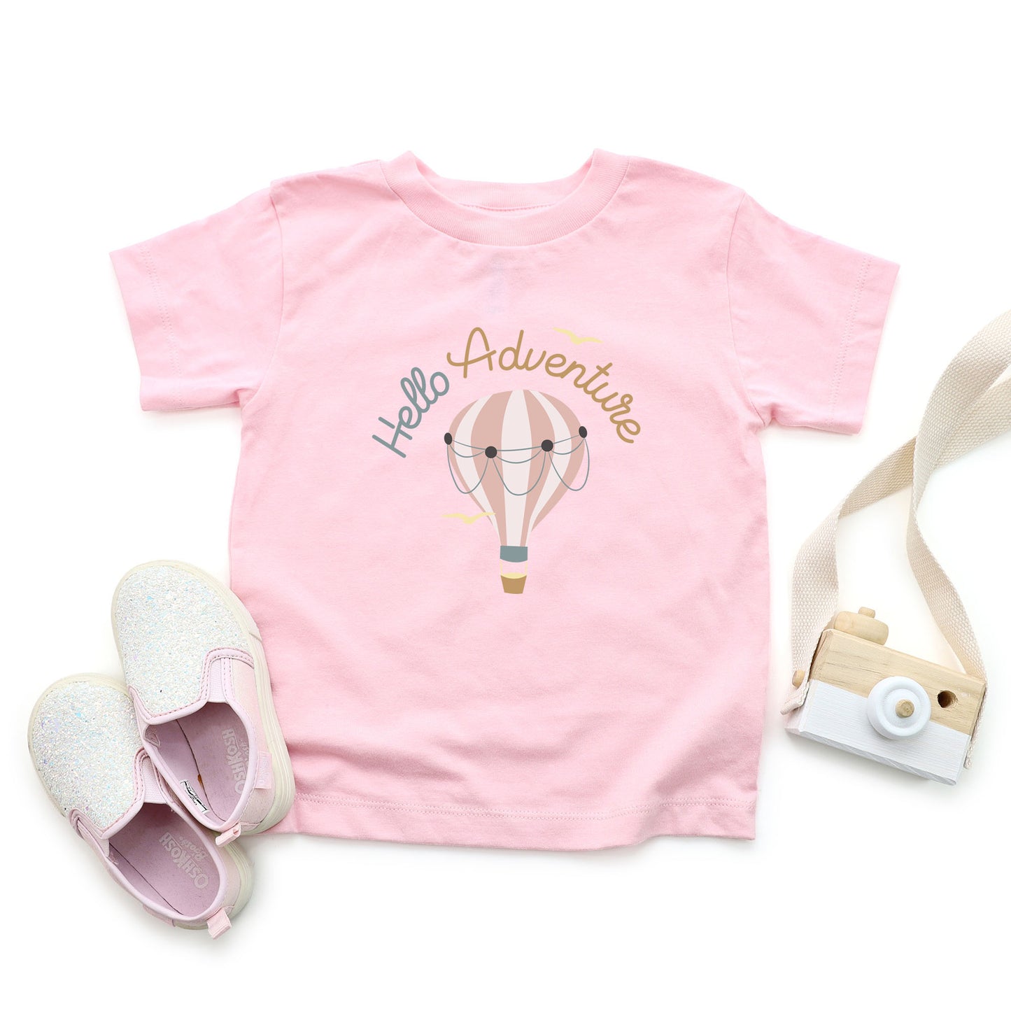 Hello Adventure Balloon | Toddler Graphic Short Sleeve Tee