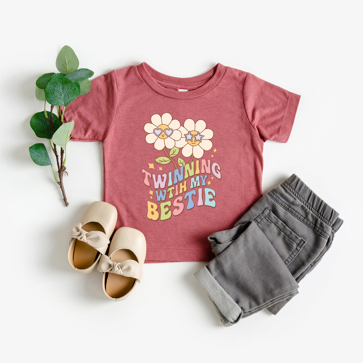 Twinning With Bestie | Toddler Graphic Short Sleeve Tee