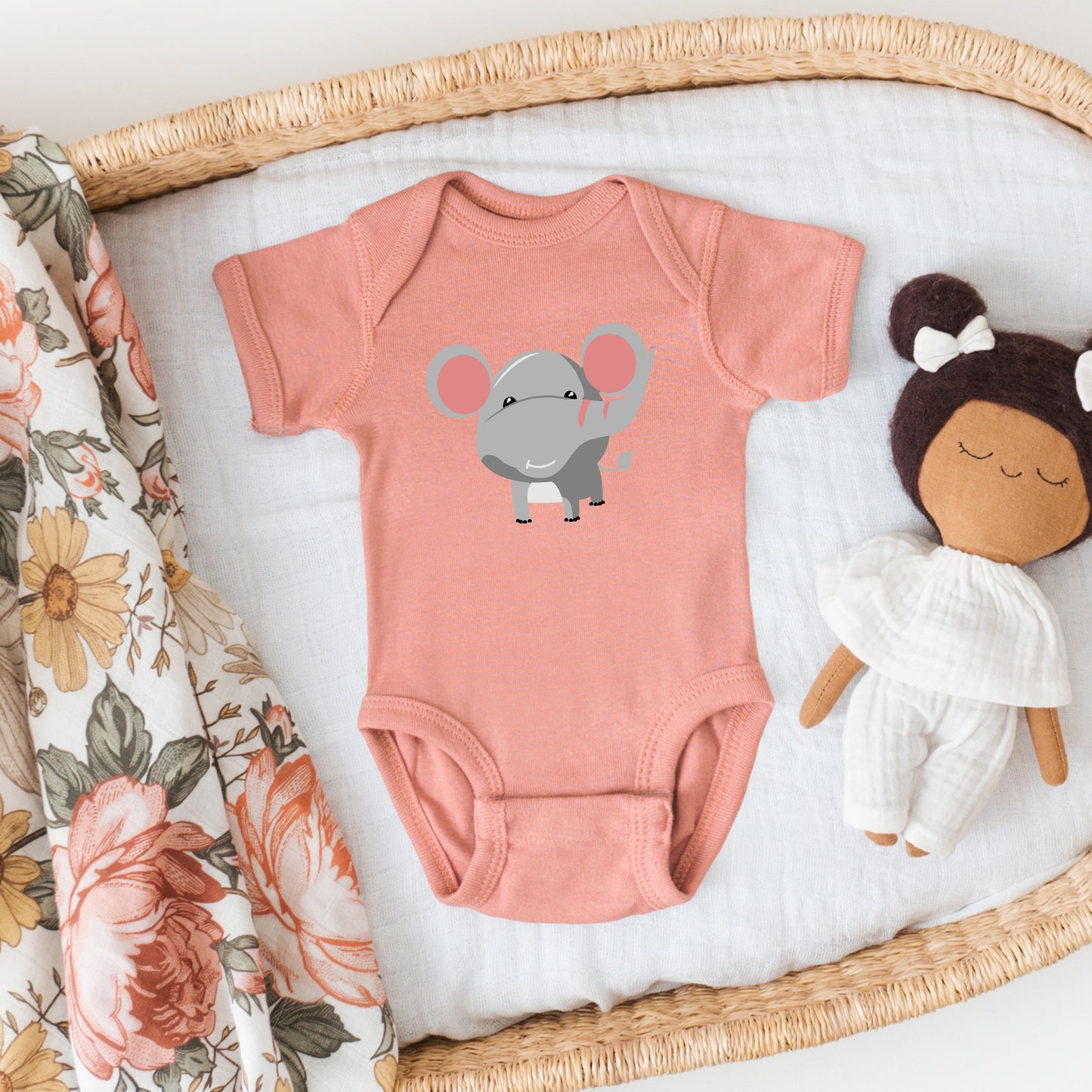 Elephant Colorful | Baby Graphic Short Sleeve Onesie