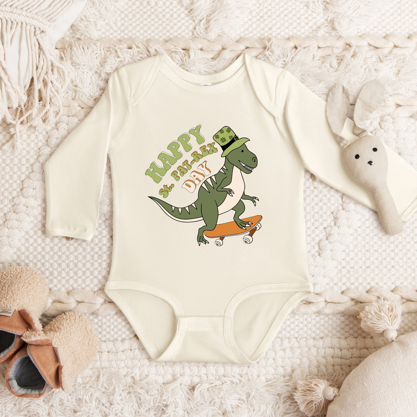 Happy St. Pat-Rex Day | Baby Graphic Long Sleeve Onesie