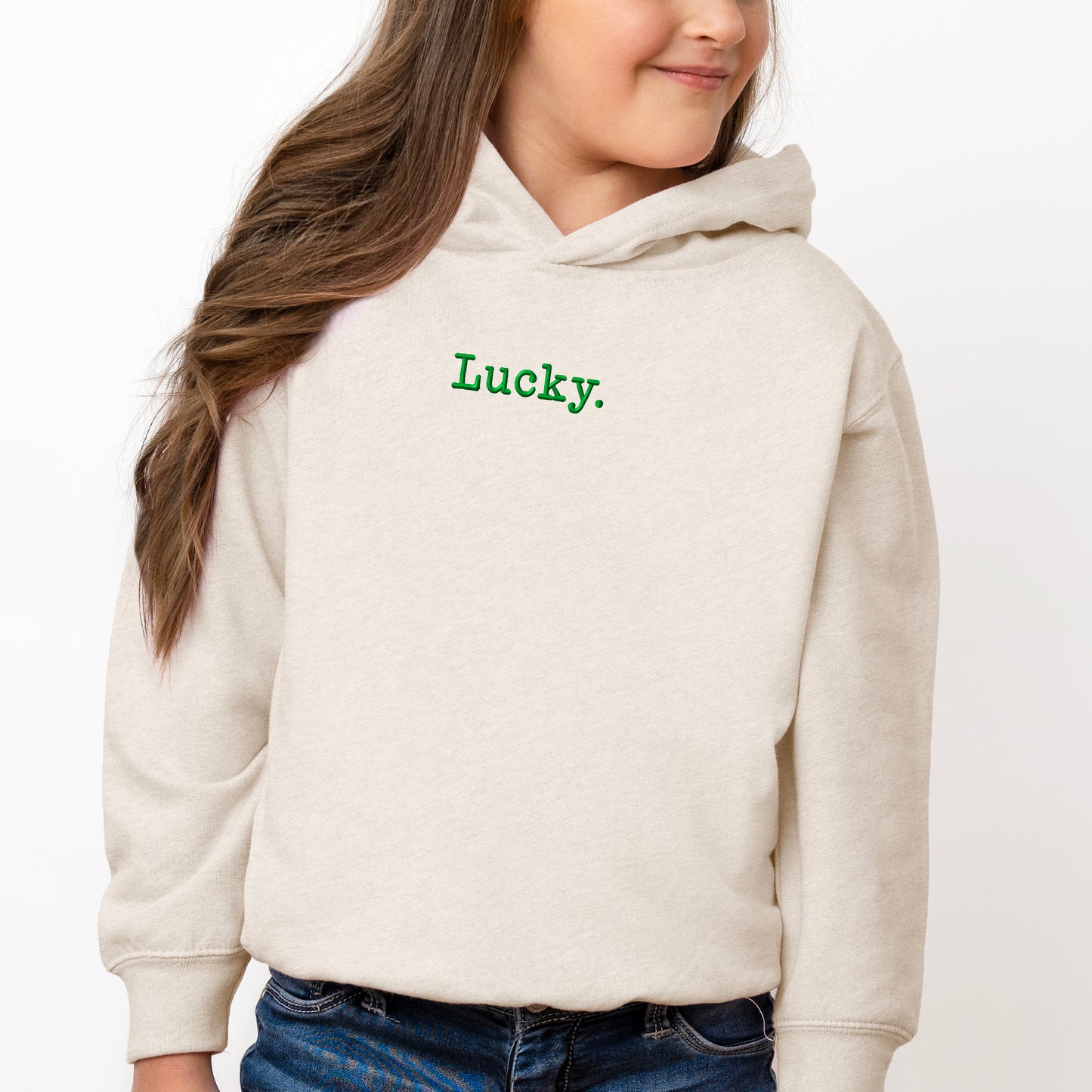 Embroidered Lucky Typewriter | Toddler Graphic Hoodie