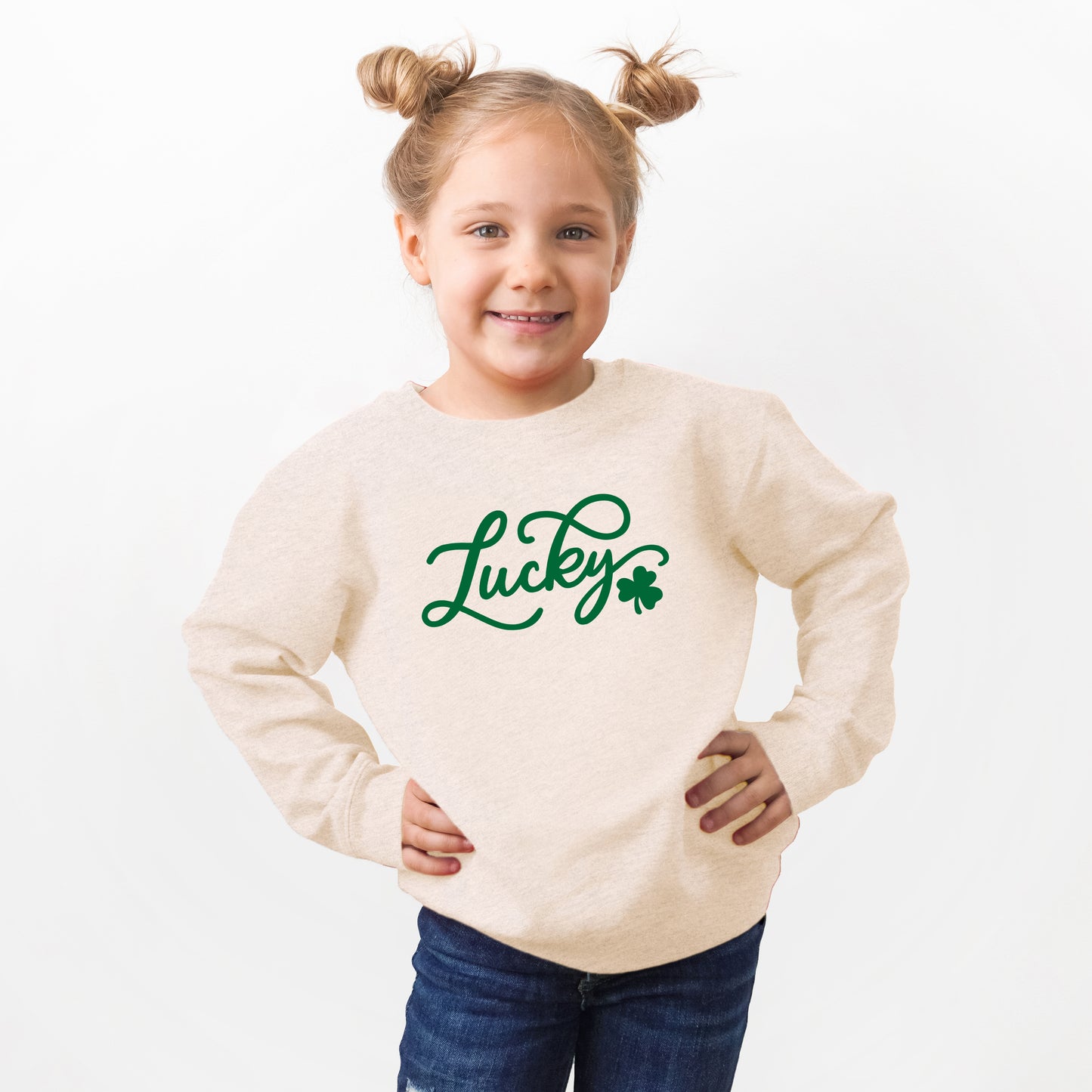 Cursive Lucky Clover | Toddler Graphic Sweatshirt