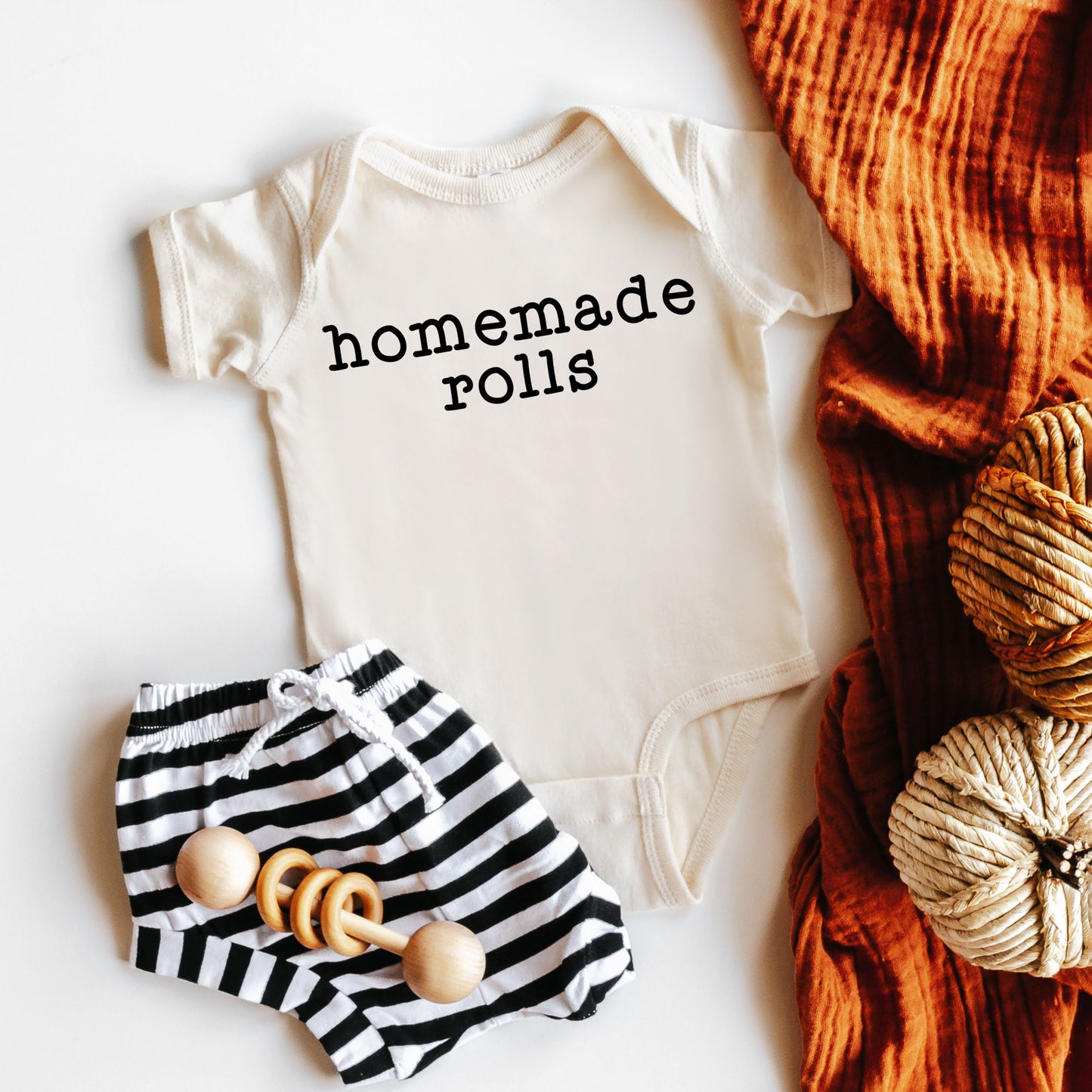 Homemade Rolls Typewriter | Baby Graphic Short Sleeve Onesie