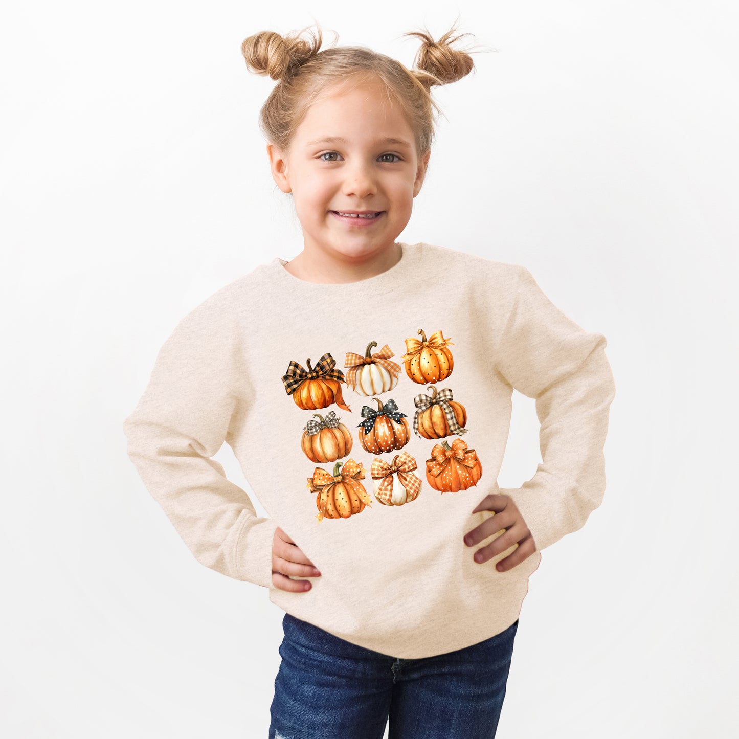 Coquette Fall Pumpkin Chart | Youth Ultra-Soft Graphic Sweatshirt