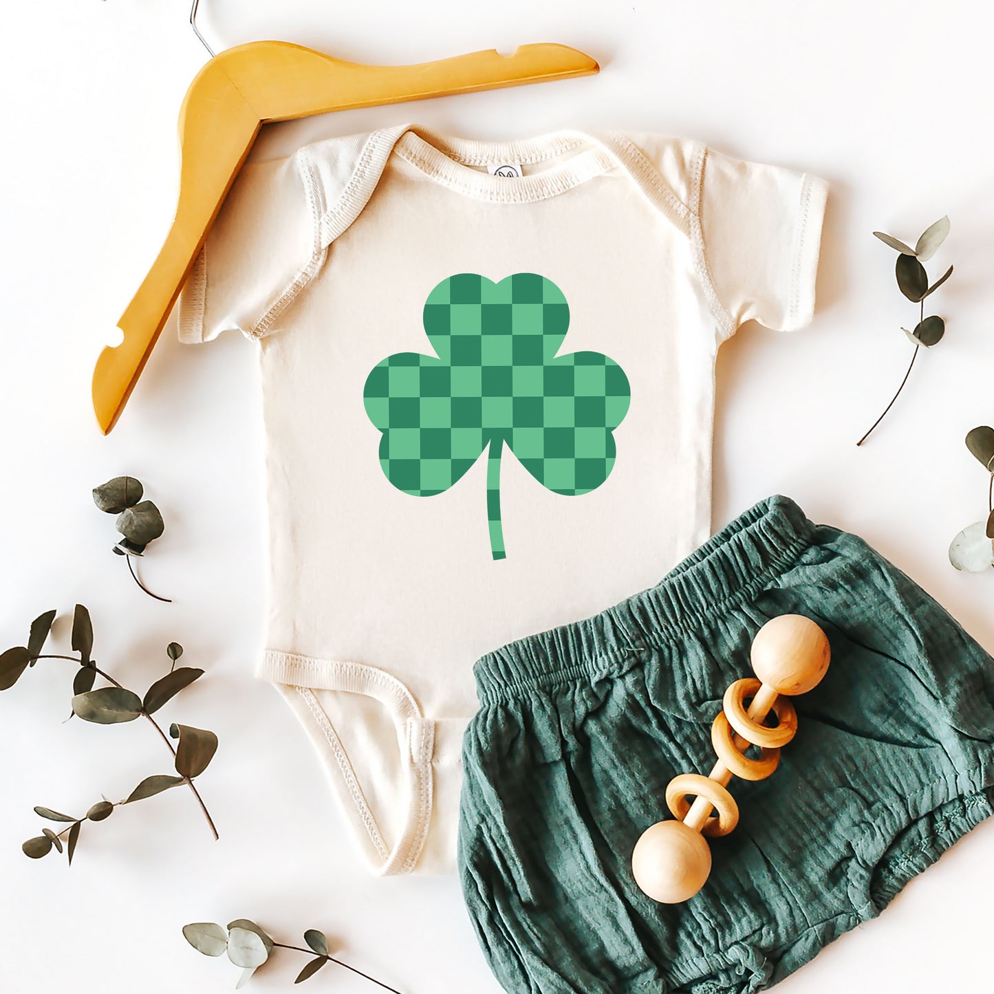 Checker Shamrock | Baby Graphic Short Sleeve Onesie