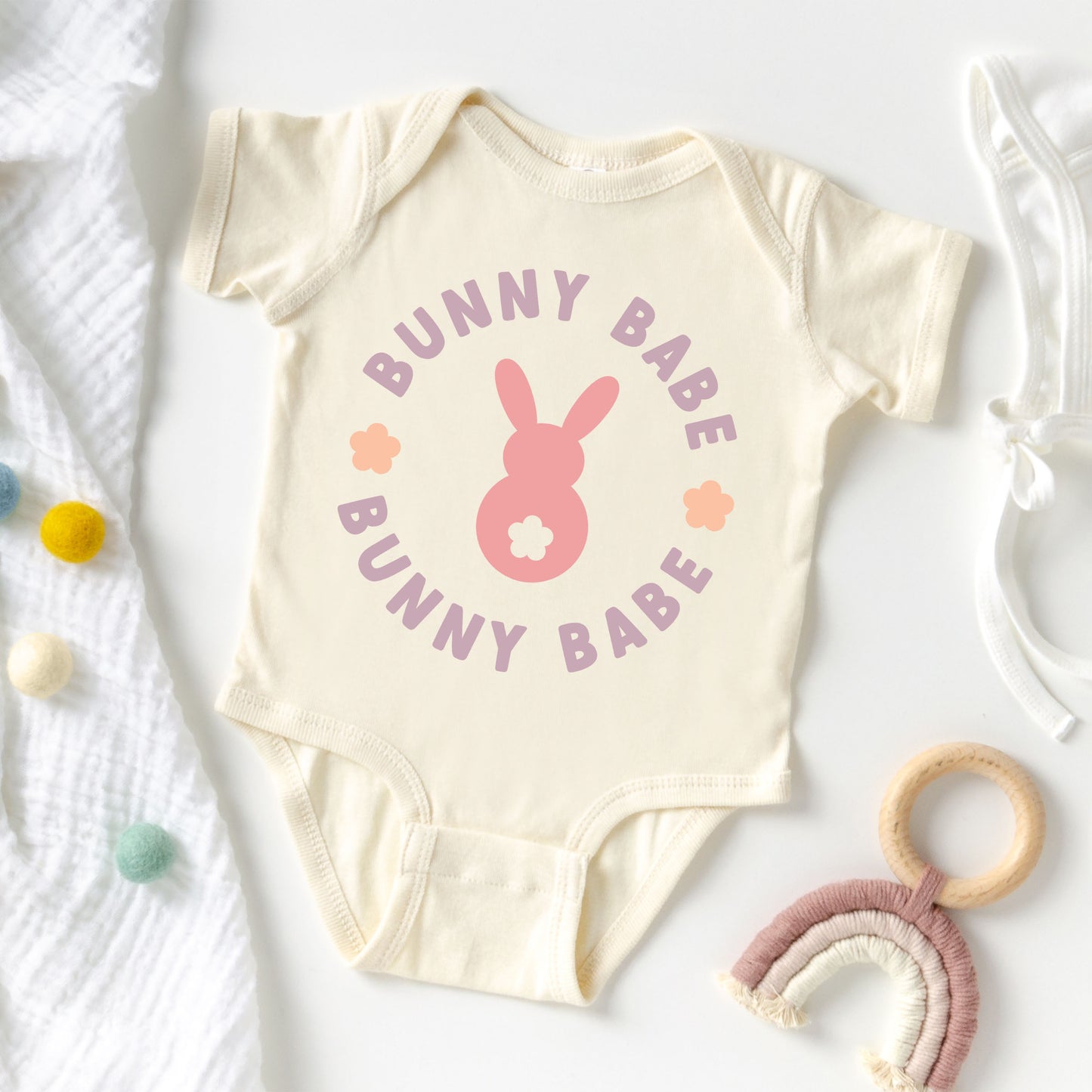 Bunny Babe Circle | Baby Graphic Short Sleeve Onesie