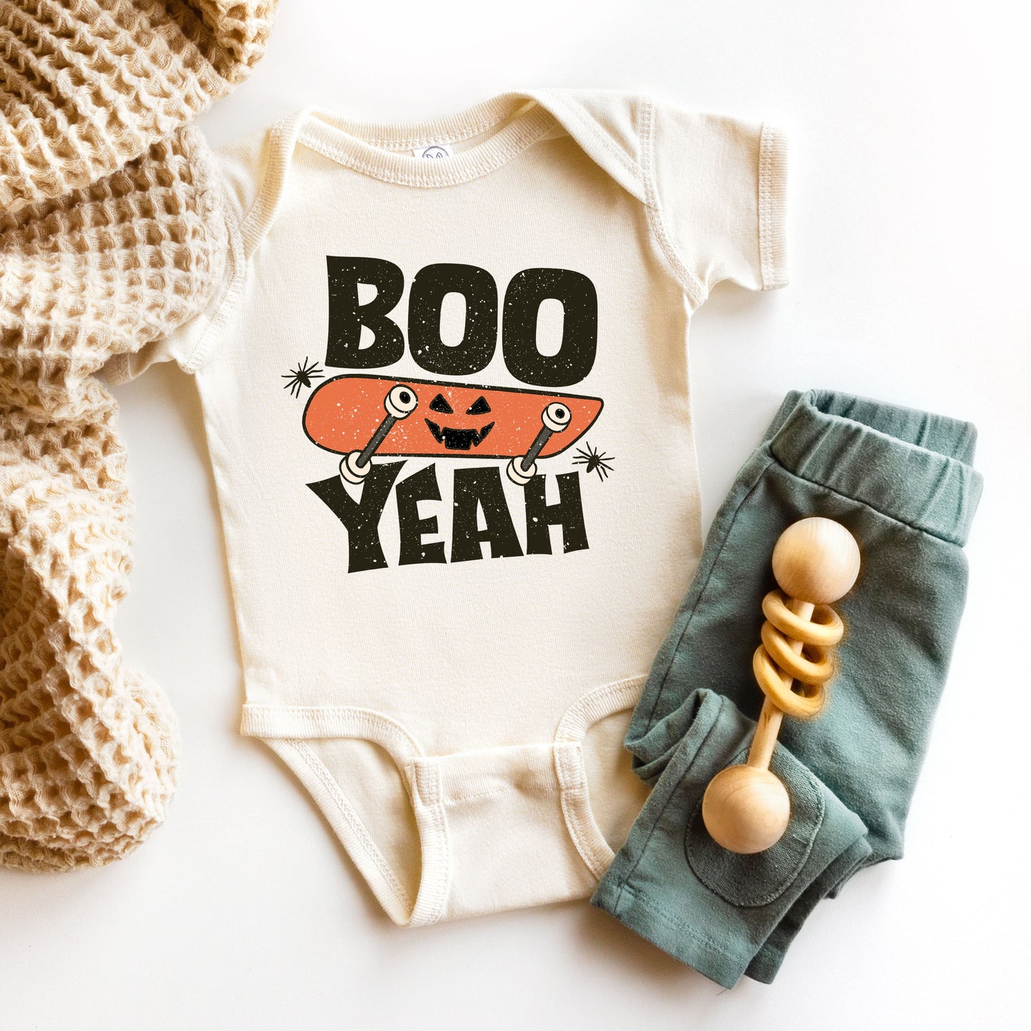 Boo Yeah Skateboard | Baby Graphic Short Sleeve Onesie