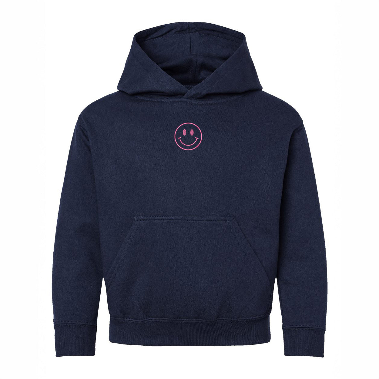 Embroidered Smiley Face Outline | Youth Graphic Hoodie