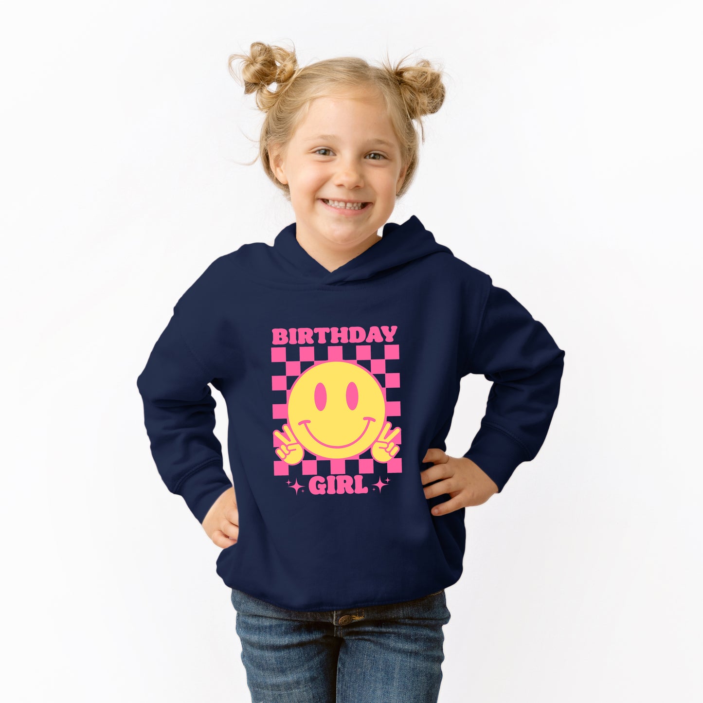 Birthday Girl Checkered | Toddler Graphic Hoodie