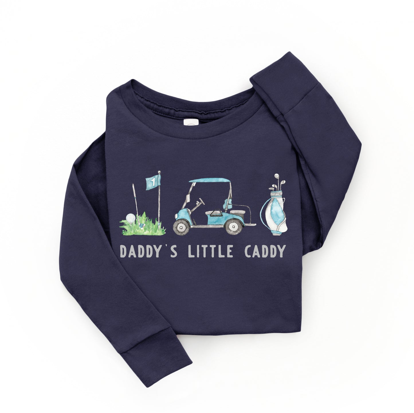 Daddy's Little Caddy | Toddler Graphic Long Sleeve Tee