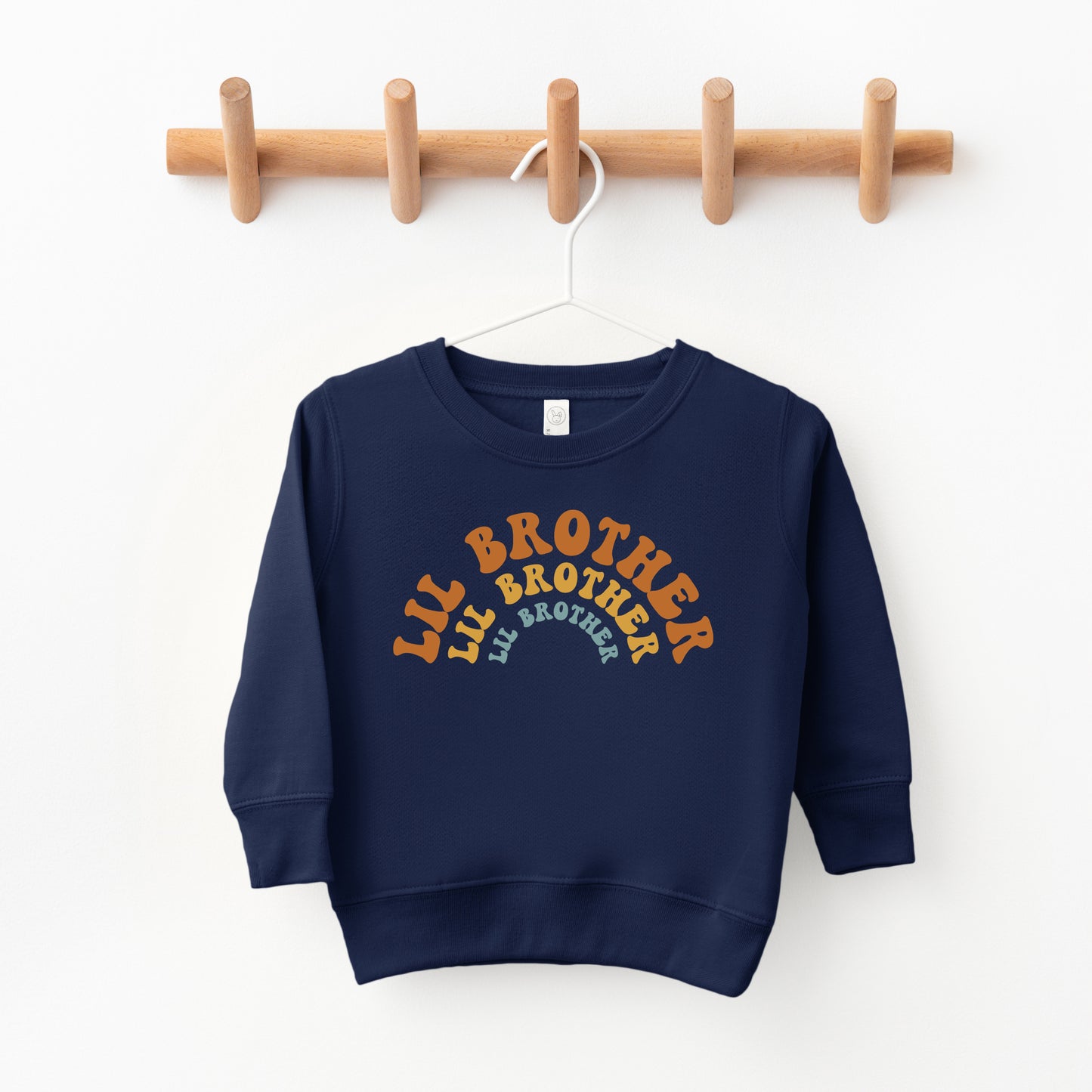 Lil Brother Stacked Curved | Toddler Graphic Sweatshirt